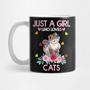 Cat  For  Girls Kids, Just A Girl Who Loves Cats Mug